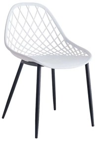 Καρέκλα Πολυπροπυλένιου Lio HM9524.01 Με Μαύρα Μεταλλικά Πόδια 52x53x82cm White