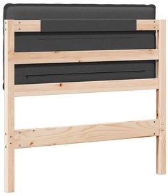 vidaXL Ταπετσαρισμένο κεφαλάρι Φυσικό και Σκούρο Γκρίζο 80 cm