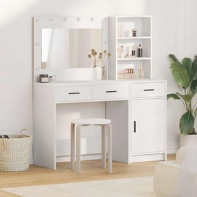 vidaXL Τραπέζι περιποίησης με συρτάρι 2 pcs Λευκό Επεξεργασμένο ξύλο