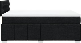 vidaXL Κρεβάτι Boxspring με Στρώμα Μαύρο 120x200 εκ. Υφασμάτινο
