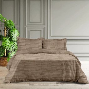 Φανελένια Παπλωματοθήκη Μονή (Σετ 160x240) Makis Tselios Lines Brown