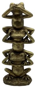 FROGGIES 1 DECO ΒΑΤΡΑΧΟΣ POLYRESIN ΧΡΥΣΟ 9,3x5,8xH21,8cm - 021863 - 021863