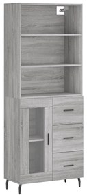vidaXL Ντουλάπι Γκρι Sonoma 69,5 x 34 x 180 εκ. Επεξεργασμένο Ξύλο