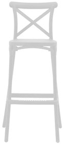 Σκαμπό μπαρ Crossie pp λευκό 44x39x103εκ 44x44x113 εκ.