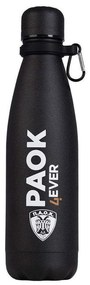 Ισοθερμικό Μπουκάλι Travel Flask PAOK BC 00-13776 500ml Black Estia Ανοξείδωτο Ατσάλι