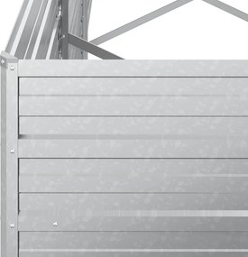 vidaXL Ζαρντινιέρα Υπερυψωμένη Ασημί 320x80x77 εκ. Γαλβανισμ. Χάλυβας