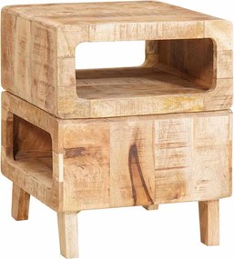 vidaXL End Table με ράφι Καφέ 40 x 40 x 49 εκ Στερεό ξύλο μάνγκο
