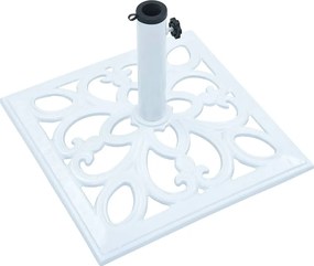 vidaXL Βάση Ομπρέλας Λευκή 12 κ. 49 εκ. από Χυτοσίδηρο