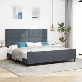vidaXL Κρεβάτι Σκελετός Σκοτεινό Γκρι 200x200 εκ. Βελούδο