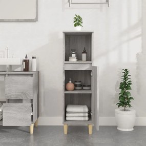 vidaXL Ντουλάπι Μπάνιου Γκρι Sonoma 30x30x100 εκ. Επεξεργασμένο Ξύλο