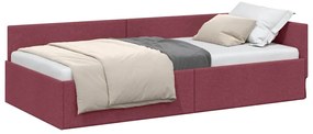 vidaXL Κρεβάτι Γωνίας Μπορντό 90 x 200 cm Ύφασμα και Έργο ξύλου