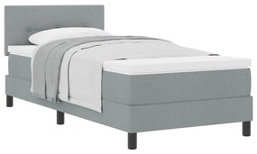 vidaXL Κρεβάτι box spring με στρώμα Ανοιχτό γκρι 90 x 200 cm ύφασμα