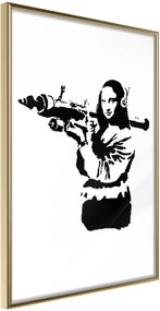 Αφίσα - Banksy: Mona Lisa with Bazooka II - 20x30 - Χρυσό - Χωρίς πασπαρτού