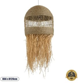 Boho Κρεμαστό Φωτιστικό Οροφής Μονόφωτο 02161 GloboStar-2161-Μπεζ 2161