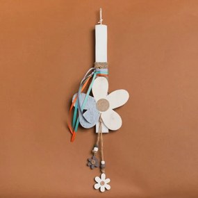 Beauty Home ΛΑΜΠΑΔΑ 33cm ΞΥΛΙΝΗ ΜΑΡΓΑΡΙΤΑ ΕΚΡΟΥ ΣΕ ΣΥΣΚΕΥΑΣΙΑ ΔΩΡΟΥ