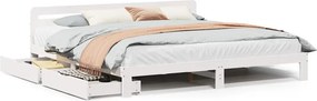 vidaXL Σκελετός Κρεβ. Χωρίς Στρώμα Λευκό 180x200 εκ Μασίφ Πεύκο