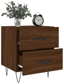vidaXL Κομοδίνα 2 τεμ. Καφέ Δρυς 40 x 35 x 47,5 εκ. από Επεξεργ. Ξύλο