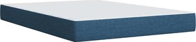 vidaXL Κρεβάτι Boxspring με Στρώμα Μπλε 140x190 εκ. Υφασμάτινο