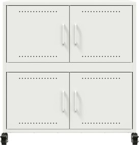 vidaXL Μπουφές Λευκό 68x39x72 εκ. από Ατσάλι