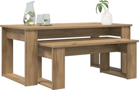 vidaXL Σετ Τραπεζιού Για Καφέ 2 pcs Artisan Oak Επεξεργασμένο ξύλο