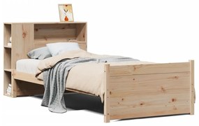 vidaXL Κρεβάτι Βιβλιοθήκη Χωρίς Στρώμα 75x190 εκ Μασίφ Ξύλο Πεύκο