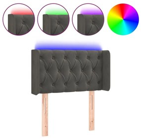 Κεφαλάρι Κρεβατιού LED Σκούρο Γκρι 83x16x78/88 εκ. Βελούδινο - Γκρι