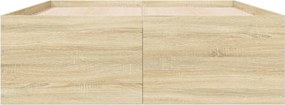 vidaXL Πλαίσιο Κρεβατιού Sonoma Δρυς 135x190 εκ. Επεξεργασμένο Ξύλο