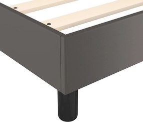 vidaXL Κρεβάτι Boxspring με Στρώμα Γκρι 80 x 200 εκ. Συνθετικό Δέρμα