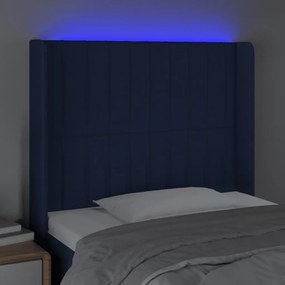 Κεφαλάρι Κρεβατιού LED Μπλε 93x16x118/128εκ. Υφασμάτινο 3124274
