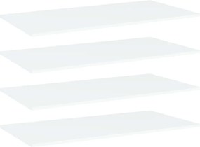 vidaXL Ράφια Βιβλιοθήκης 4 τεμ. Λευκά 80x20x1,5 εκ. από Επεξ. Ξύλο