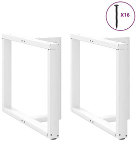 vidaXL Πόδια Τραπεζαρίας σε Σχήμα Τ, 2 τεμ. Λευκά 100x35x(72-73) εκ. Ατσάλι