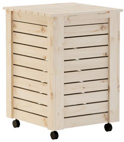 vidaXL Καλάθι Άπλυτων με Τροχούς RANA 45x45x64εκ. Μασίφ Ξύλο Πεύκου