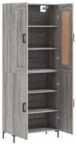 vidaXL Ντουλάπι Γκρι Sonoma 69,5 x 34 x 180 εκ. Επεξεργασμένο Ξύλο