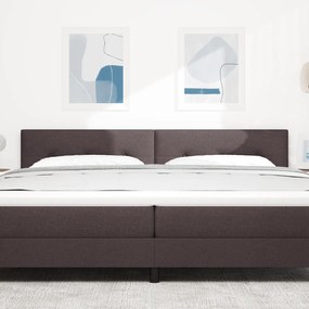 vidaXL LED Κεφαλαριό με Κουμπιά και Ταπί Καφέ 100 εκ Υφάσματος