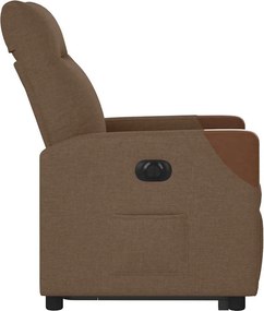 vidaXL Πολυθρόνα Ηλεκτρική Ανακλινόμενη Ανύψωση Σκ. Καφέ Υφασμάτινη