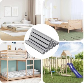 vidaXL Ράβδος Με Σπείρωμα 12 pcs Ασημί 8 x 55 mm Ατσάλι