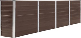 vidaXL Ζαρντινιέρα Ψηλή Καφέ 320 x 40 x 77 εκ. Γαλβανισμένος Χάλυβας