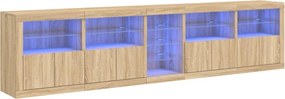 vidaXL Μπουφές με LED Sonoma Δρυς 283 x 37 x 67 εκ.