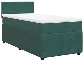 ΚΡΕΒΑΤΙ BOXSPRING ΜΕ ΣΤΡΩΜΑ ΣΚΟΥΡΟ ΠΡΑΣΙΝΟ 90X200 ΕΚ. ΒΕΛΟΥΔΙΝΟ 3289935