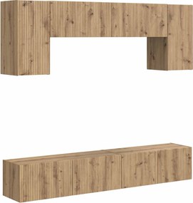vidaXL Σετ επίπλου τηλεόρασης 4 τμχ. Artisan Oak Επεξεργασμένο Ξύλο