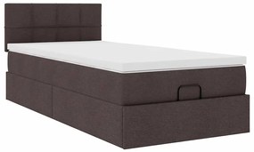 Οθωμανικό κρεβάτι με στρώμα Σκούρο καφέ 80x200cm ύφασμα 3311417