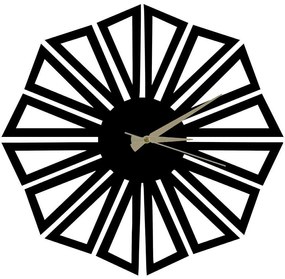 Ρολόι Τοίχου Hedef 826PIR2060 50x50cm Black-Gold Wallity Metal