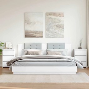 vidaXL Κομοδίνα 2 τεμ. Λευκά 40 x 35 x 62,5 εκ. από Επεξ. Ξύλο