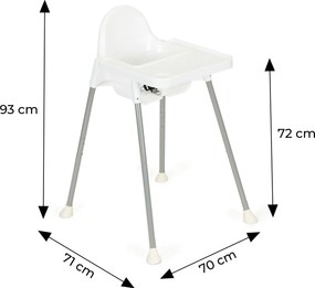 Feeding chair 2in1 white ECOTOYS