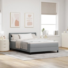 vidaXL Κρεβάτι Box Spring με στρώμα σε ανοιχτό γκρι, 140 x 200 εκ.