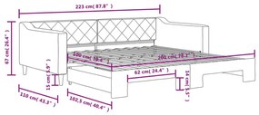 Καναπές Κρεβάτι Συρόμενος Κρεμ 100 x 200 εκ. Υφασμάτινος - Κρεμ