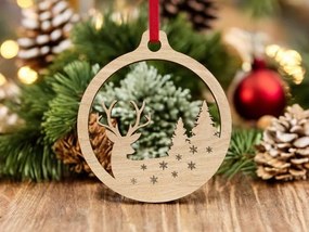 Σετ των 3 Intra απο ξύλο plywood 3mm-4mm πάχος – Χριστουγεννιάτικο μπιχλιμπίδι ελαφιών και δέντρων 45x50 cm INTRAVECTRY-MY542447