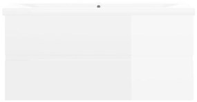 vidaXL Ντουλάπι Μπάνιου με Νιπτήρα Γυαλιστερό Λευκό από Επεξ. Ξύλο