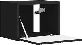 vidaXL Ντουλάπι Τηλεόρασης Τοίχου 2 pcs Μαύρο Επεξεργασμένο Ξύλο
