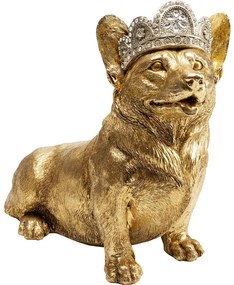 Επιτραπέζιο Διακοσμητικό Καθιστός Σκύλος Corgi Χρυσό 45x23x37 εκ. (PL) KARE+xxεκ - Χρυσό